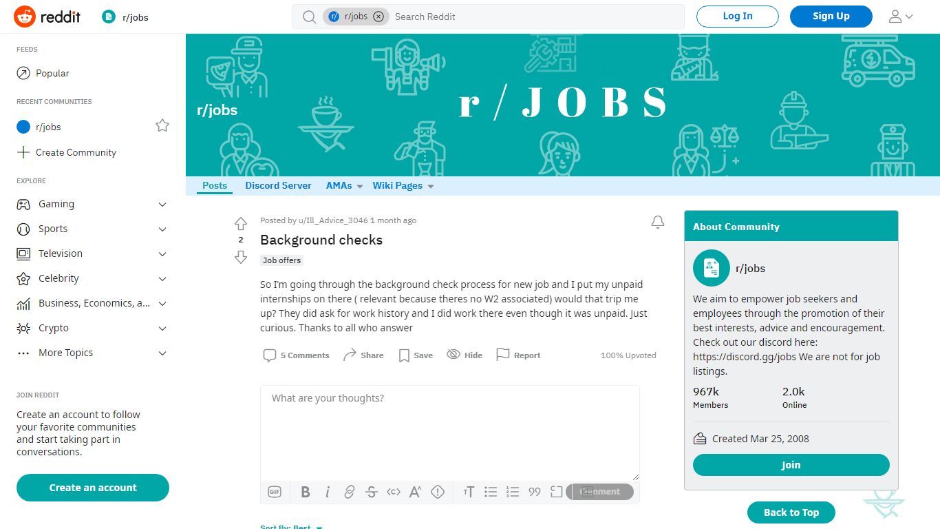 Background checks : jobs